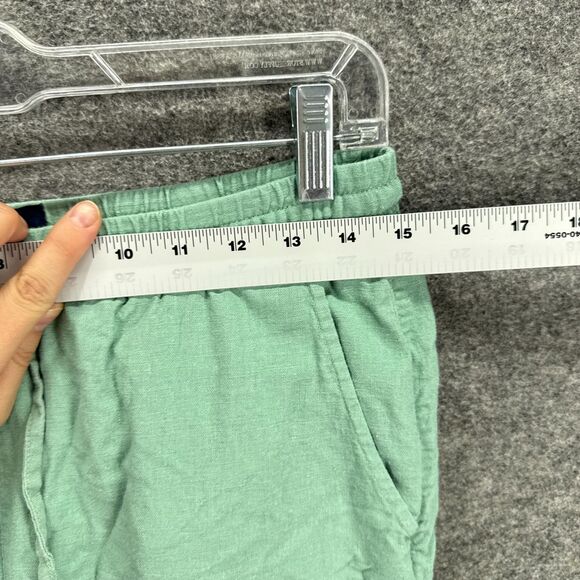 Gap Pants Women S Small Green High Rise Flat Front Drawstring Linen Pockets - Picture 3 of 8